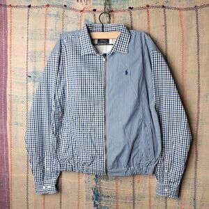 Custom upcycled polo harrington jacket